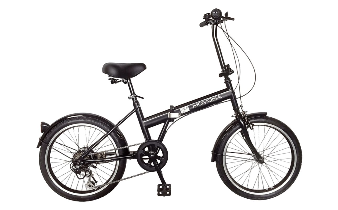 パンクしないオリタタミ自転車 MOVONA ワイドタイヤ 20型 6段変速【ブラック】武田産業【四日市市 で人気の返礼品 ノーパンク 武田産業 折り畳み自転車 三重県 四日市 四日市市ふるさと納税】 ブラック