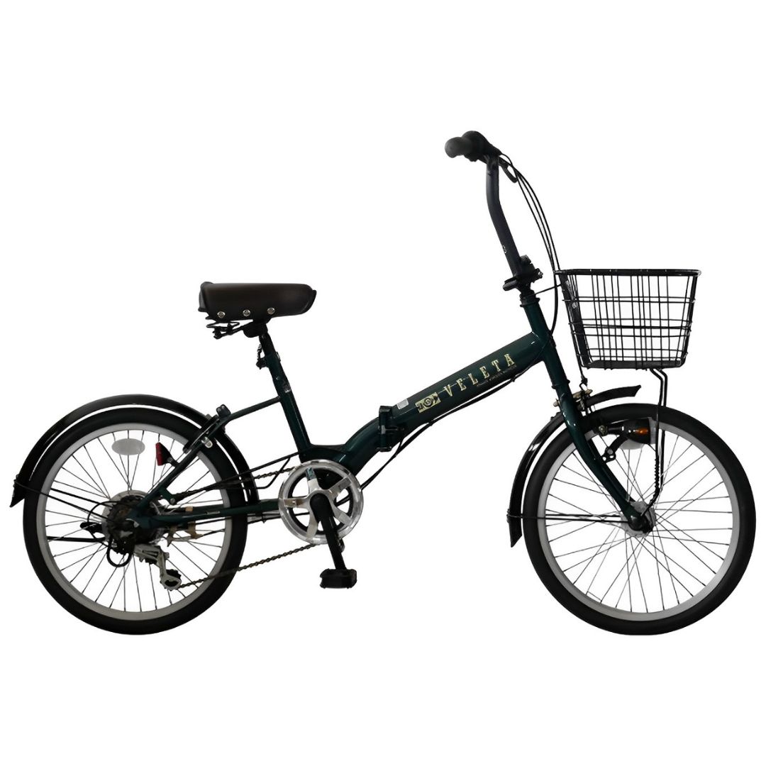 パンクしない折り畳み自転車２０インチ６段変速　ブリティッシュグリーン ブリティッシュグリーン