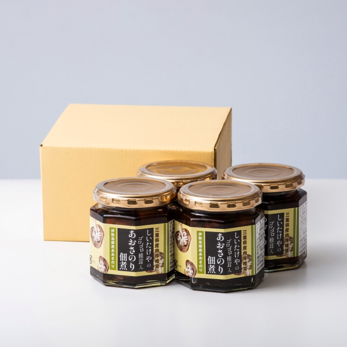 ゴロゴロ椎茸入りあおさ海苔佃煮 4個セット　農福