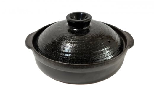 【萬古焼（ばんこやき）】6号 黒土鍋 セラミックコーティング 内山製陶所【土鍋 1人用 セラミック 直火用 電子レンジ対応 お手入れ簡単 食洗器対応 三重県 三重 四日市市 四日市 四日市市ふるさと納税 四日市ふるさと納税】 6号