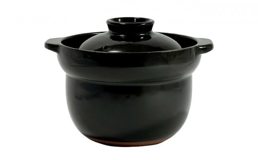 【萬古焼（ばんこやき）】２合厚釜土鍋　黒 内山製陶所 【土鍋 2合 セラミック 直火用 電子レンジ対応 お手入れ簡単 食洗器対応 三重県 三重 四日市市 四日市 四日市市ふるさと納税 四日市ふるさと納税】 黒 2合