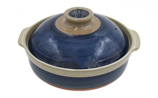 【萬古焼（ばんこやき）】9号 ルリ土鍋 セラミックコーティング 内山製陶所【土鍋 3～5人用 セラミック 直火用 電子レンジ対応 お手入れ簡単 食洗器対応 三重県 三重 四日市市 四日市 四日市市ふるさと納税 四日市ふるさと納税】 9号