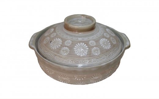 【萬古焼（ばんこやき）】三島土鍋10号 セラミックコーティング加工 内山製陶所 【土鍋 5～6人用 セラミック 直火用 電子レンジ対応 お手入れ簡単 食洗器対応 三重県 三重 四日市市 四日市 四日市市ふるさと納税 四日市ふるさと納税】 10号