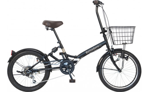 パンクしない折り畳み自転車２０インチ６段変速Ｒサス付　ブラック ブラック