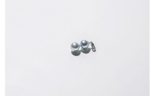 1263【the bar】Ptアコヤブルーパール2ドロップネックレス