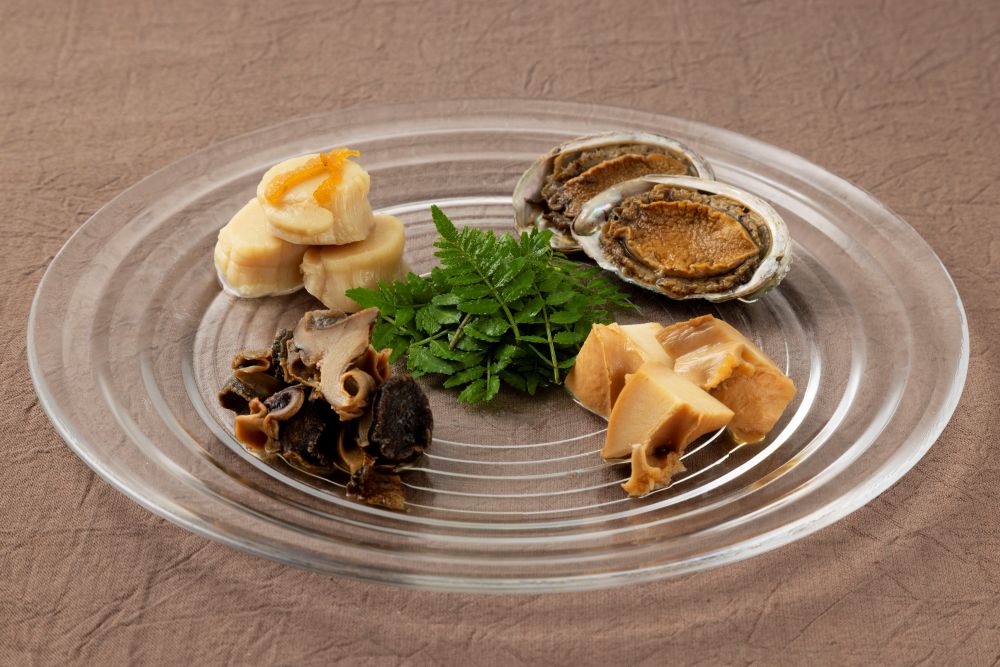 1766　〈伊勢せきや〉美しくに　鶴　アワビ  貝 ギフト つぼやき 帆立貝柱