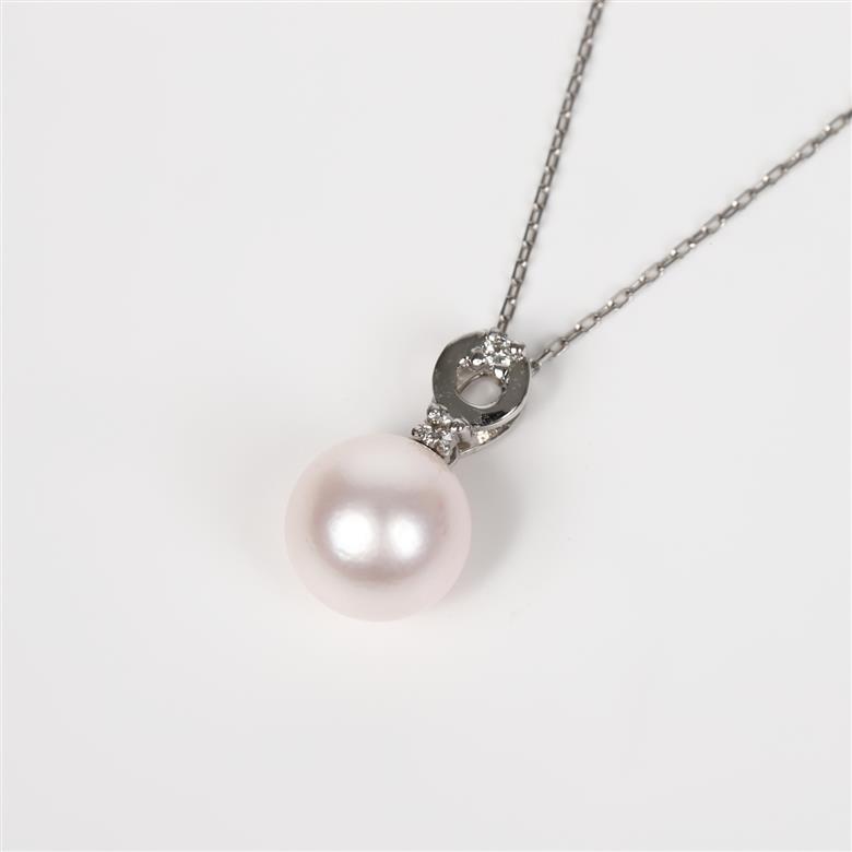 1782　プラチナあこや本真珠ダイヤモンドペンダント　サークル　あこや真珠 本真珠 伊勢志摩　伊勢市 アクセサリー フォーマル カジュアル ジュエリー プラチナ ダイヤモンド 綺麗 ギフト お洒落 サークル