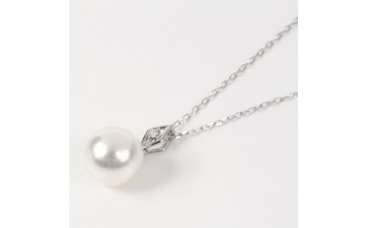 711K18WGあこや本真珠ダイヤモンドペンダント　8.5mmUP