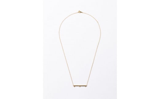 1261【mini bar】K18YGアコヤホワイトパールピンクトルマリンネックレス