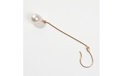 1638　K18あこや本真珠ピアス　揺れるしずく　6mmUP