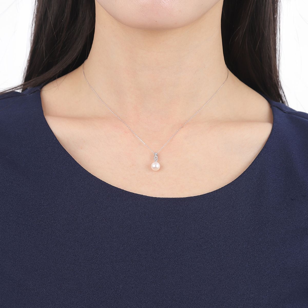 1783　プラチナあこや本真珠ダイヤモンドペンダント　ハニカム　あこや真珠 本真珠 伊勢志摩　伊勢市 アクセサリー フォーマル カジュアル ジュエリー プラチナ ダイヤモンド 綺麗 ギフト お洒落 かわいい ハニカム