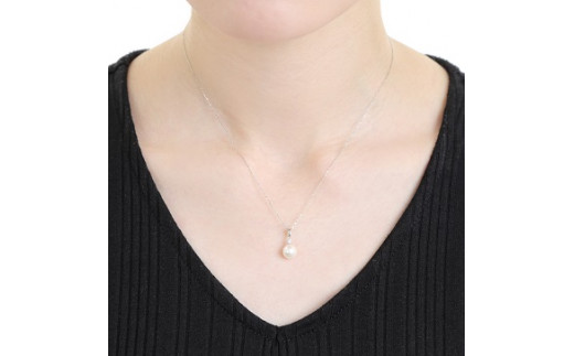 715プラチナあこや本真珠ダイヤモンドペンダント　7mmUP