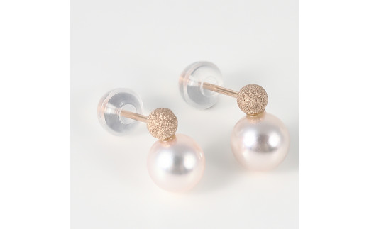 1027K18PGあこや本真珠ピアス　フラッシュボール