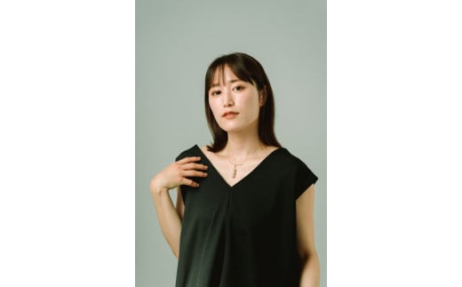 1260【half  moon】K18YGアコヤホワイトパール3ドロップネックレス