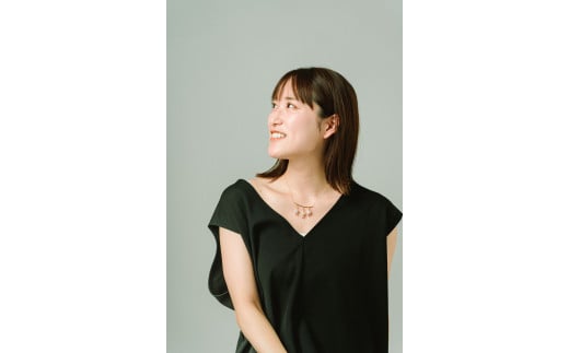 1269【half moon】K18YGアコヤホワイトパールピンクトルマリンネックレス