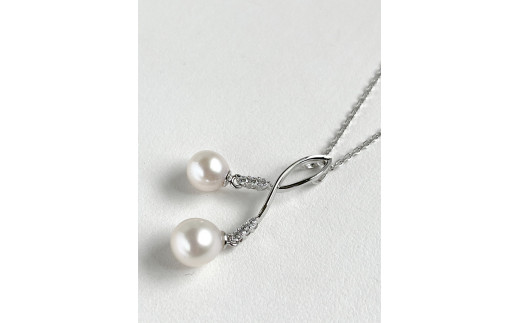 1348 二見結ひ　シルバーペンダント（あこや真珠6.5mm,6.0mm）01　シルバー　二見　夫婦岩　あこや真珠　ギフト　プレゼント　普段使い