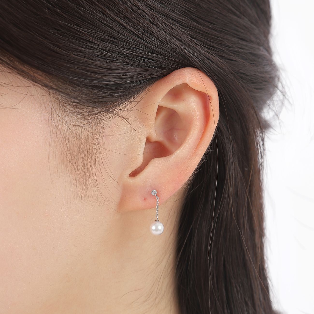 1788　プラチナあこや本真珠ピアス　ホワイトトパーズ プラチナ ピアス あこや真珠 本真珠 伊勢志摩　伊勢市 アクセサリー フォーマル カジュアル ジュエリー ホワイトトパーズ 揺れる かわいい ギフト