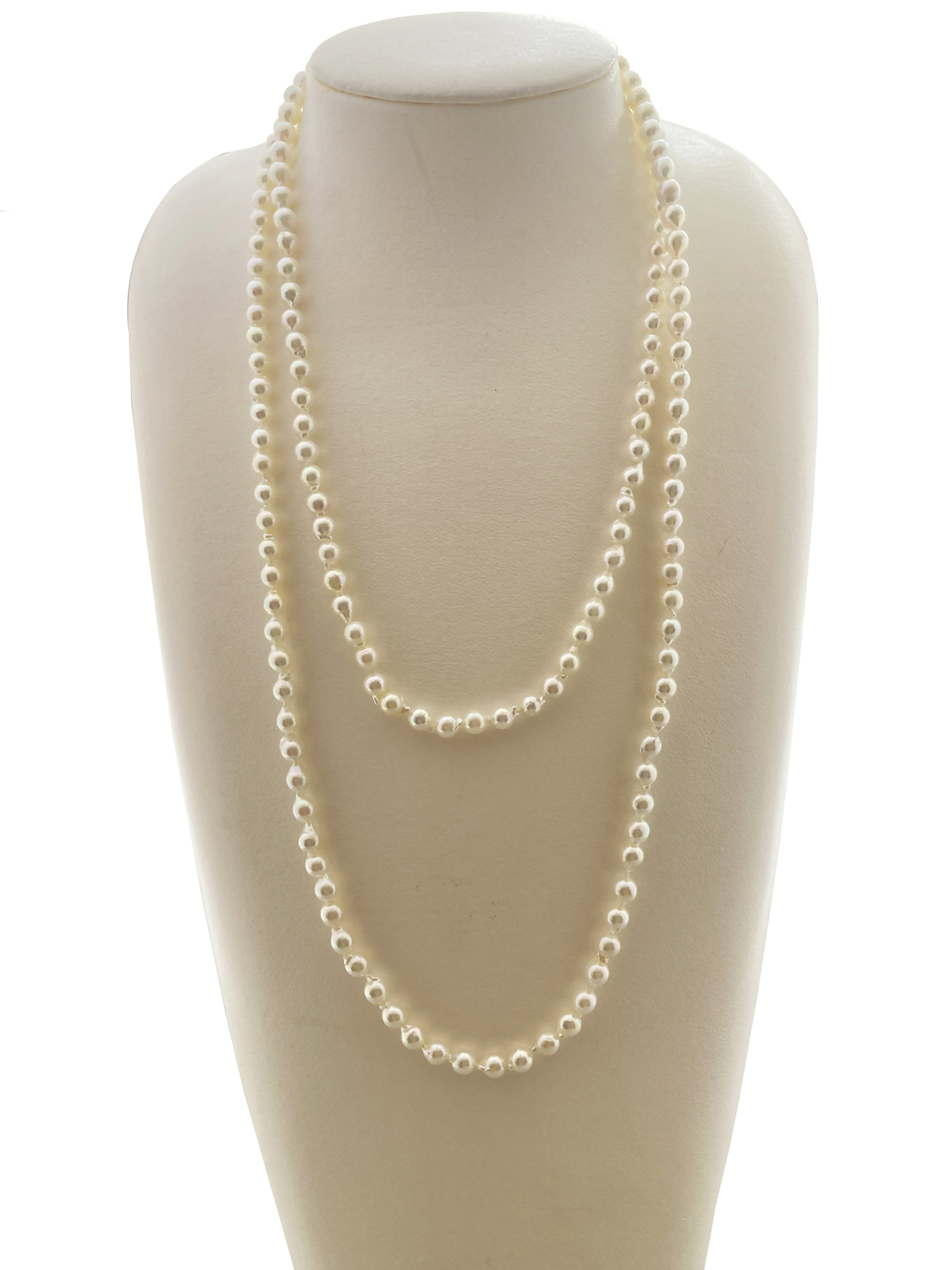 1896 アコヤ真珠6～7mm ロングネックレス120cm アコヤ　真珠　パール　ネックレス　カジュアル　２連　国産　伊勢志摩　普段使い　6mm　7mm　伊勢市　重ね付け　ふるさと納税