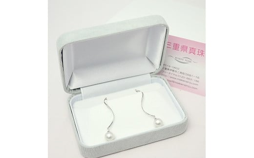 302　アコヤ真珠7.5mmピアス(K18WG)