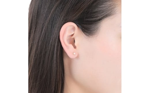 710　K18YGあこや本真珠ピアス　星　3mmUP