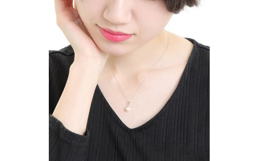 715プラチナあこや本真珠ダイヤモンドペンダント　7mmUP