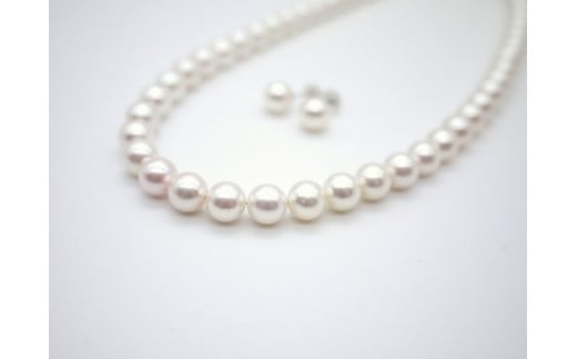 994　7.5-8.0mmアコヤ真珠ネックレスピアスセット