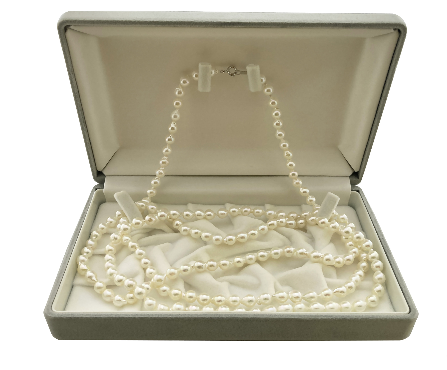 1896 アコヤ真珠6～7mm ロングネックレス120cm アコヤ　真珠　パール　ネックレス　カジュアル　２連　国産　伊勢志摩　普段使い　6mm　7mm　伊勢市　重ね付け　ふるさと納税