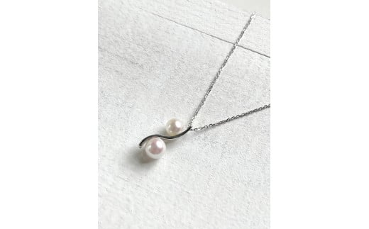 1351 二見結ひ　シルバーペンダント（あこや真珠6.5mm,6.0mm）04　シルバー　二見　夫婦岩　あこや真珠　ギフト　プレゼント　普段使い