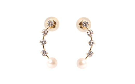 1538　K18あこや本真珠ピアス　星座