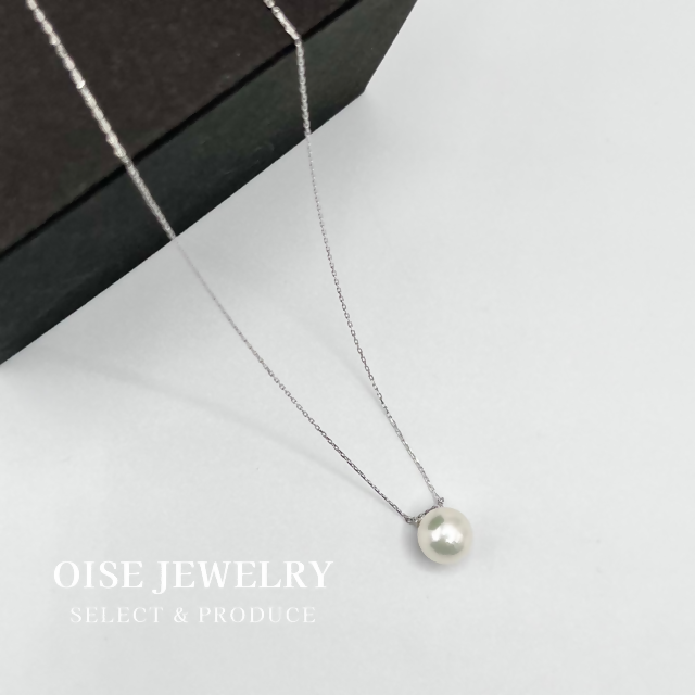 1710　PT900/850　ダイヤモンド0.02ct　アコヤ真珠ペンダント　8.0mmUP