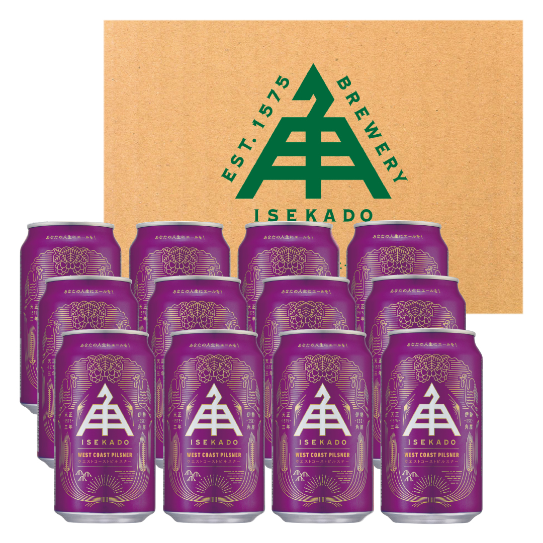 1724　【伊勢市制20周年記念】ISEKADO West Coast Pilsner 12缶セット 伊勢角屋麦酒 伊勢角 セット 缶ビール お酒 クラフトビール 三重県 伊勢 お中元 ギフト 贈り物 晩酌 地ビール 爽快 詰め合わせ