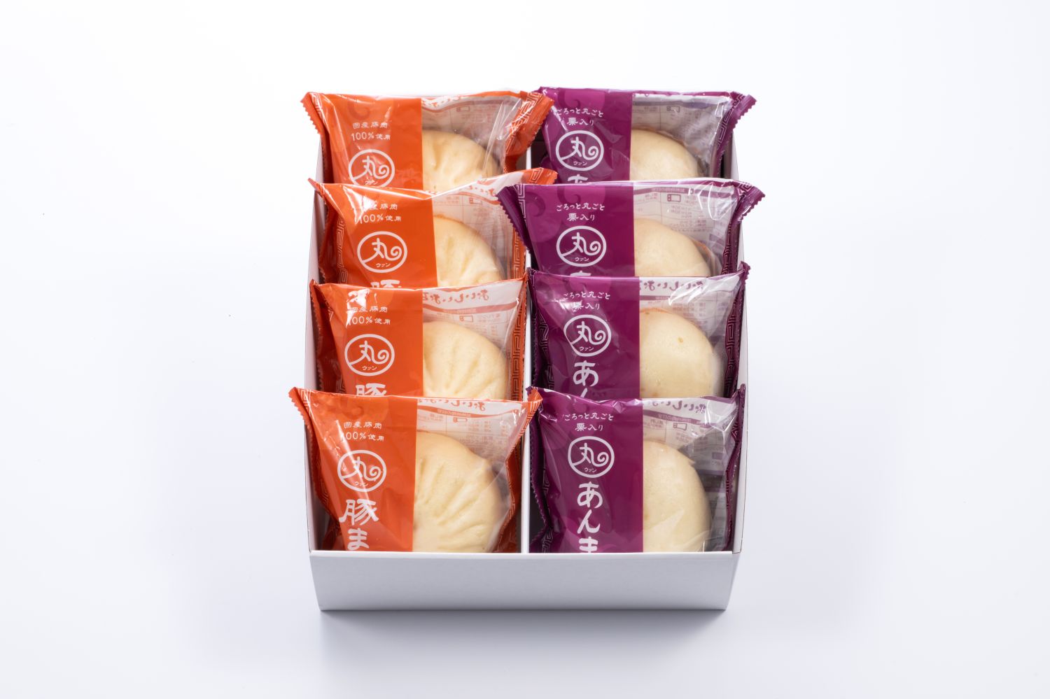 1893 ウァン　豚まん・あんまん（各４個）肉まん　中華まん　冷凍　惣菜　三重県　伊勢市　伊勢志摩　具沢山　ずっしり　もちもち　国産豚肉使用　玉ねぎの甘味　栗入り　あんこ　贅沢