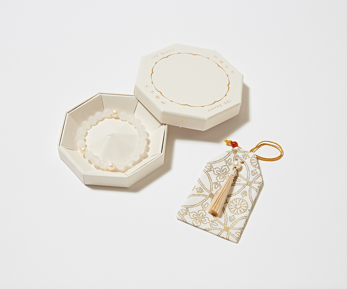 1897 伊勢の白玉幣・伊勢宝玉 白瑪瑙　伊勢とこわかや お守り 真珠 夫婦岩チョーカー あこや真珠 伊勢宝玉　天然石　白玉幣　伊勢の白玉幣　精麻