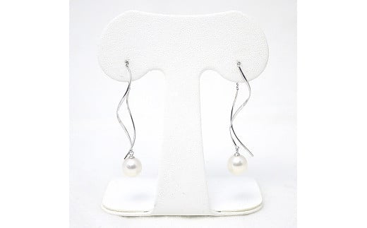 302　アコヤ真珠7.5mmピアス(K18WG)