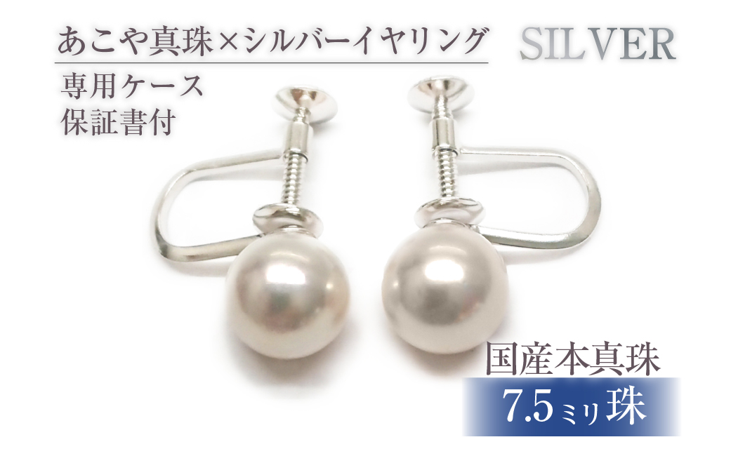 618 アコヤ真珠イヤリングSV7.5mmup イヤリング 真珠イヤリング パールイヤリング SV シルバー 真珠 パール アコヤ真珠 あこや真珠 アコヤパール 7.5mm 7.5mmup フォーマル ジュエリー 宝石 定番 伊勢市 伊勢 伊勢志摩 ギフト 贈り物 シンプル 冠婚葬祭 結婚式 入学式 卒業式