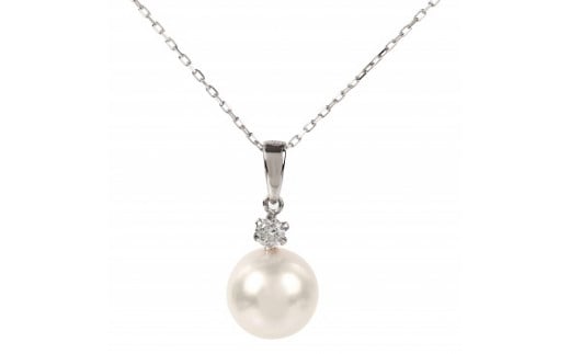 715プラチナあこや本真珠ダイヤモンドペンダント　7mmUP