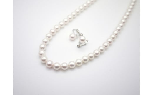 993　7.5-8.0mmアコヤ真珠ネックレスイヤリングセット