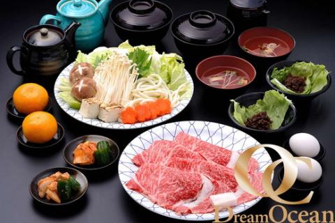 【3-132】松阪牛Dreamオーシャンご招待券　松阪牛すき焼きスペシャルコース（2名様）【有効期限：発行日より6か月】