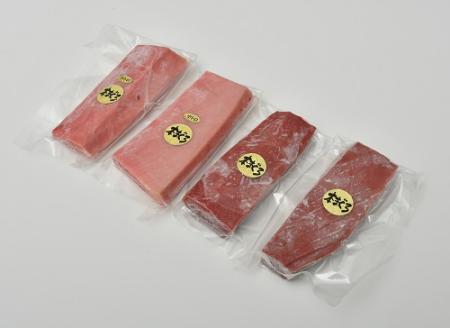 【2-134】国産本まぐろ中トロ赤身冷凍短冊セット　600g以上