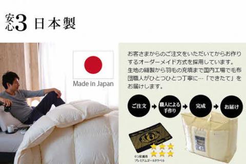 【42-2】極上羽毛布団 プレミアムゴールドラベル シングル 150×210cm ポーランド産ホワイトマザーグース95％ 日本羽毛製品協同組合 品質推奨ラベル付き キメが細かくより柔らかい超長綿80サ