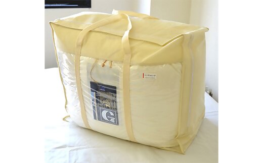 【11.5-1】ザ・羽毛布団 ロイヤルゴールドラベル シングル 150×210cmポーランド産ホワイトダックダウン93％ 日本羽毛製品共同組合品質推奨ラベル付き 羽毛 掛け布団 立体キルト【251-000330-10】