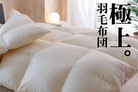 【42-2】極上羽毛布団 プレミアムゴールドラベル シングル 150×210cm ポーランド産ホワイトマザーグース95％ 日本羽毛製品協同組合 品質推奨ラベル付き キメが細かくより柔らかい超長綿80サ