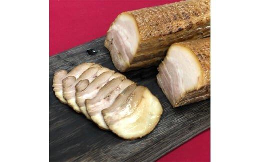 お肉屋さんの手造りバラ焼豚　ブロック約600g×2本