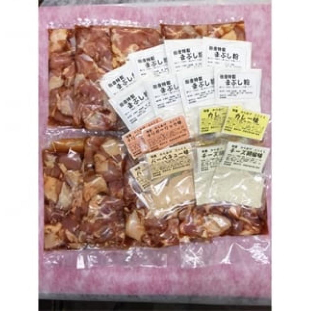 お肉屋さんの『からあげ』4kg　特製スパイス付き(カレー・バーベキュー・チリガーリック・チーズ胡椒)