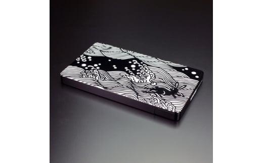 名刺ケース ジュラルミン削り出し＜波にうさぎ＞BLACK