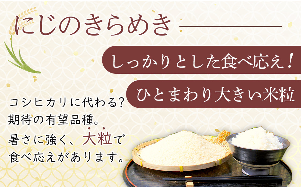 【先行予約】R7年産 白米 食べ比べ3種「結びの神」「コシヒカリ」「にじのきらめき」各3kg×3　合計9kg