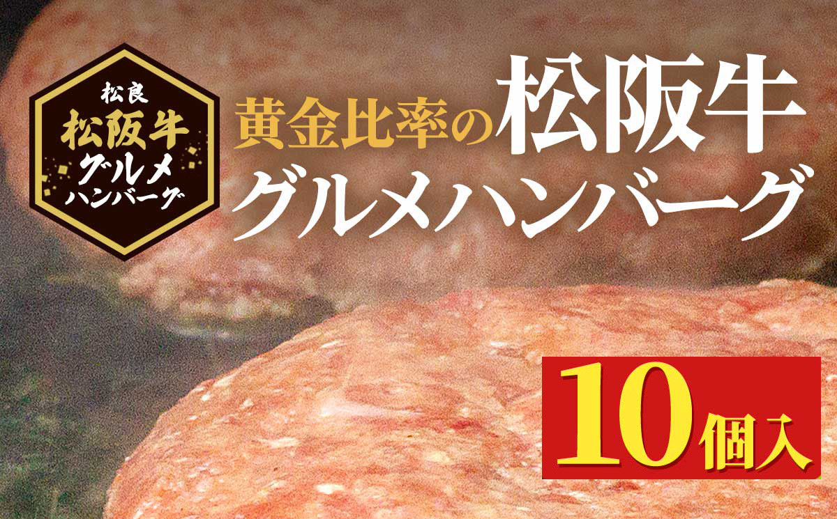松阪牛グルメハンバーグ 10個入り / 冷凍 小分け 牛肉 100％ 人気 おすすめ 惣菜 肉 お肉 加工食品 ギフト 贈答 簡単調理 便利 ブランド お取り寄せ グルメ 鈴鹿市