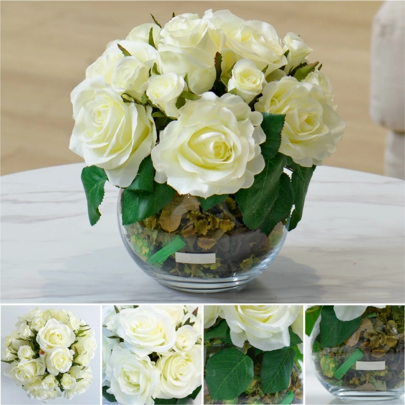 アートフラワー エミリオ・ロバ ローズポプリアレンジM-ｗ TTSTD09100