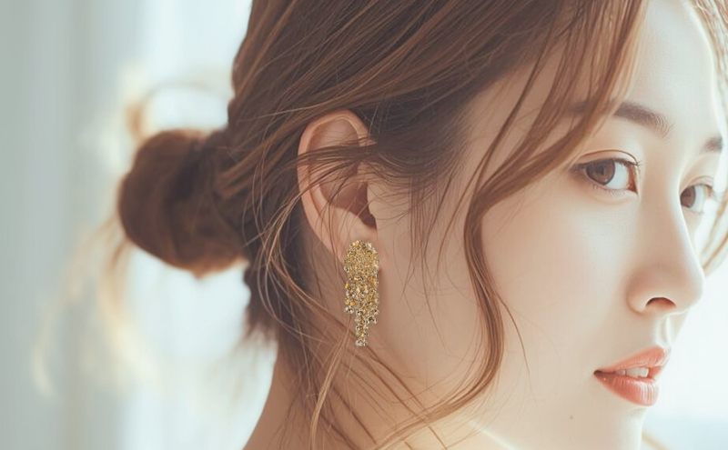 チェコガラスアクセサリー「dorop＊gold」イヤリング