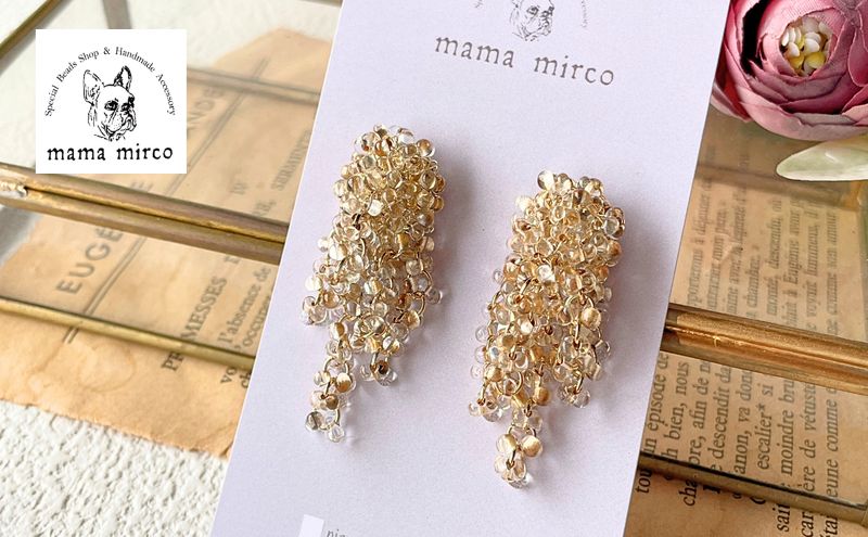 チェコガラスアクセサリー「dorop＊gold」ピアス